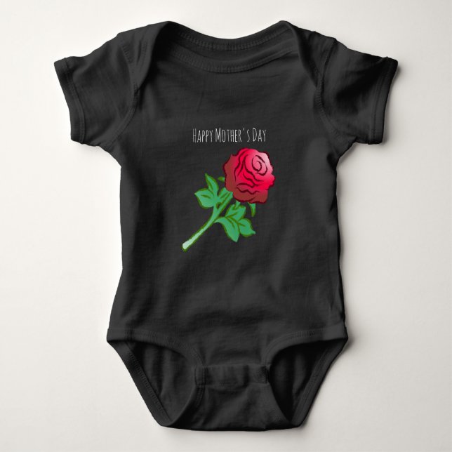 Body Para Bebé Rosa roja encantadora y hermosa (Anverso)