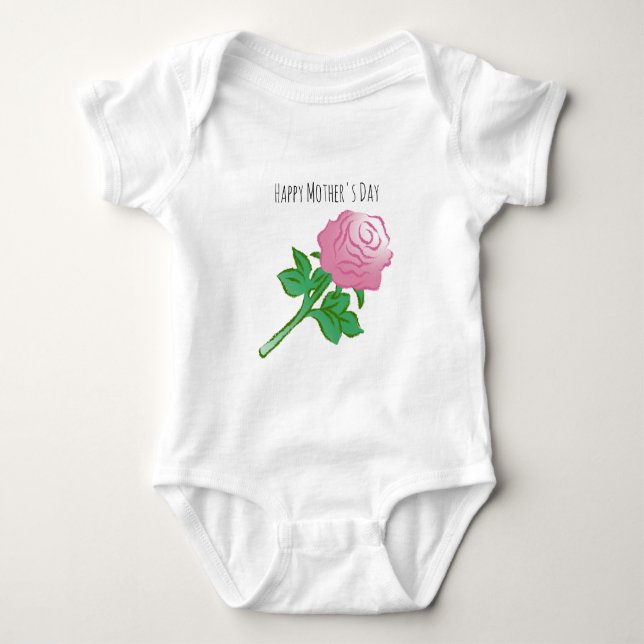 Body Para Bebé Rosa rosa bonita (Anverso)