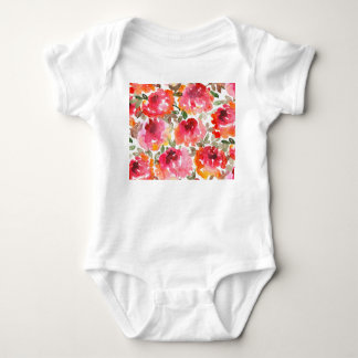 Body Para Bebé rosas rojas de Shabby, patrón sin costuras.