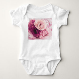 Body Para Bebé Rosas románticos ramo: marca vintage.