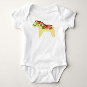 Body Para Bebé Rosas rosadas Dala Horse Infant Creeper
