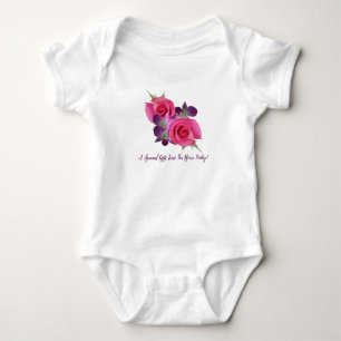 Body Para Bebé Rosas rosadas orquídeas púrpura bebé niña body