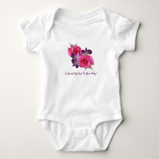 Body Para Bebé Rosas rosadas orquídeas púrpura bebé niña body