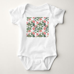 Body Para Bebé Rosas silvestres acuarela Floral Seamless
