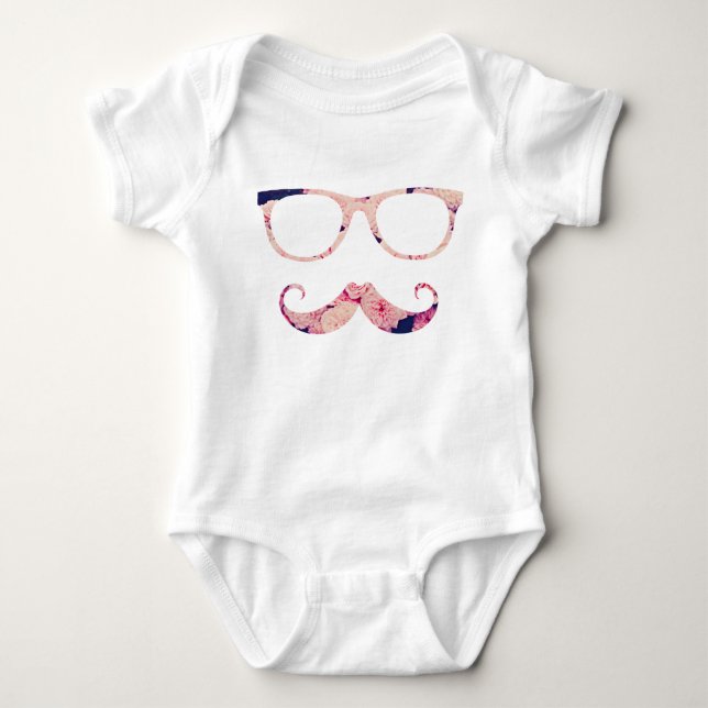 Body Para Bebé Rosas y bigote (Anverso)