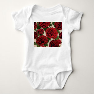 Body Para Bebé Roses Rojos: fondo floral sin foco