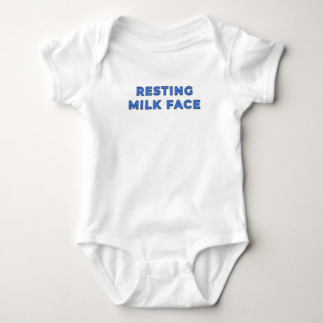 Body Para Bebé Rostro de Leche en Reposo - Azul (Anverso)