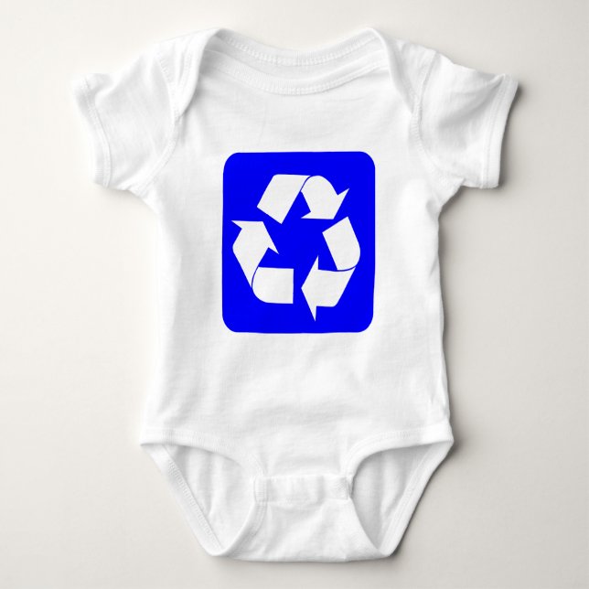Body Para Bebé Rótulo de reciclaje - Azul (Anverso)
