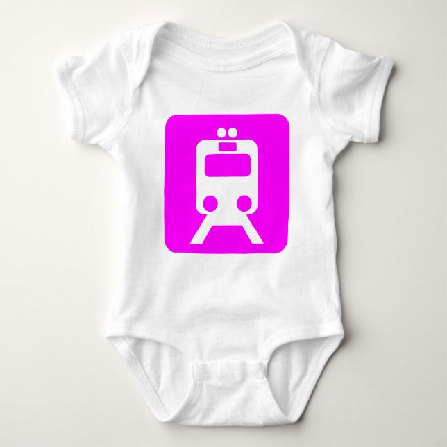 Body Para Bebé Rótulo de tren - Magenta (Anverso)