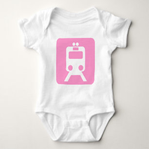 Body Para Bebé Rótulo de tren - Rosa