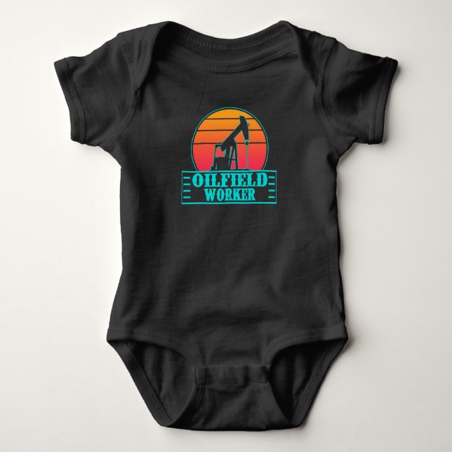 Body Para Bebé Roughneck Oilfield Worker (Anverso)