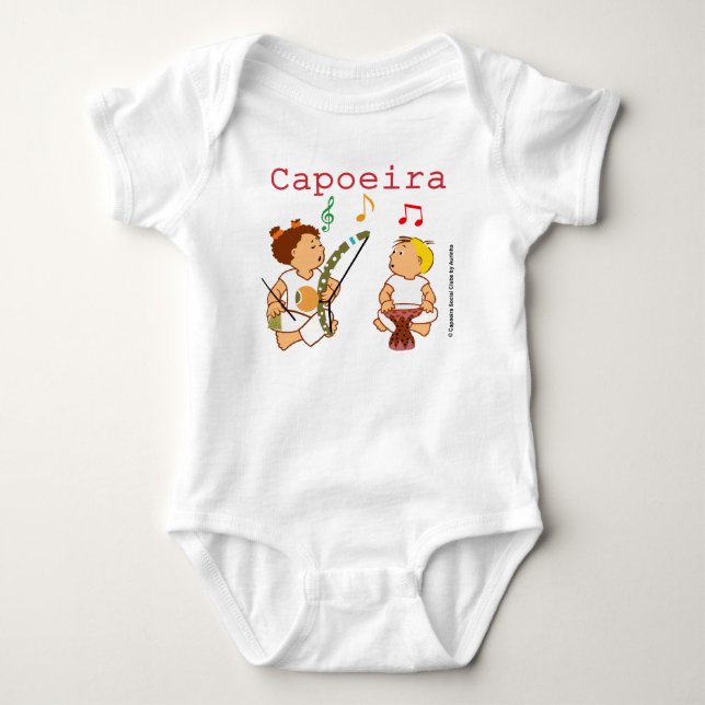 Body Para Bebé Roupa de bebê com desenho de de Capoeira  (Anverso)
