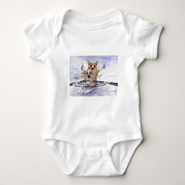 Body Para Bebé Rowing del perro del Corgi Galés (Anverso)