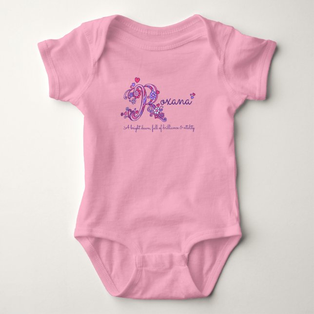 Body Para Bebé Roxana nombre y significa ropa de bebé (Anverso)