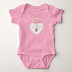 Body Para Bebé Rubor en crema Heart Lock