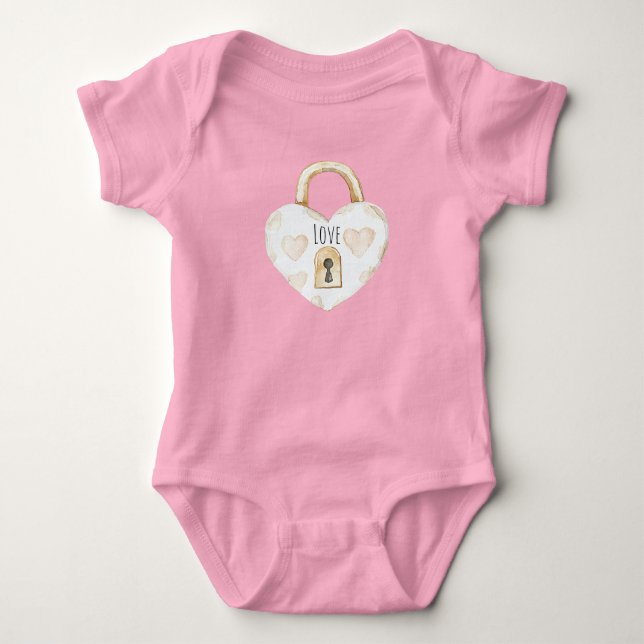 Body Para Bebé Rubor en crema Heart Lock (Anverso)