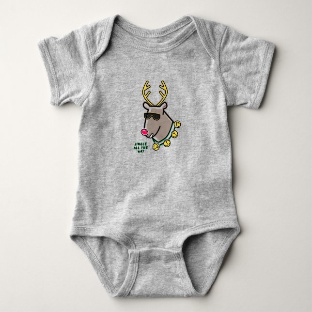 Body Para Bebé Rudolf Reindeer T-Shirt (Anverso)