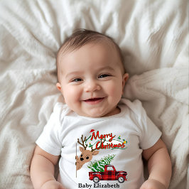 Body Para Bebé Rudolph Merry Christmas-Personalized Baby Bodysuit