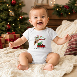 Body Para Bebé Rudolph Navidad Nombre de Bebé Personalizado