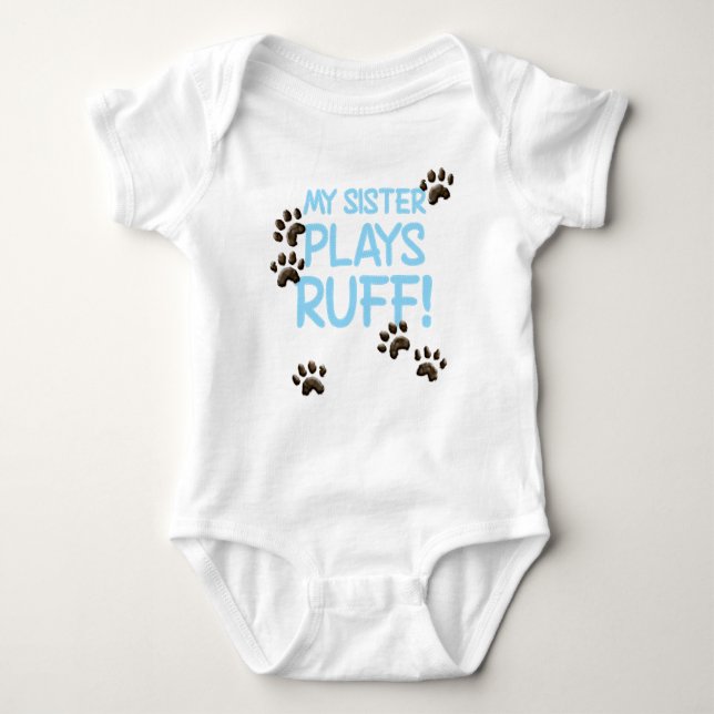 Body Para Bebé Ruff Sister - Azul (Anverso)