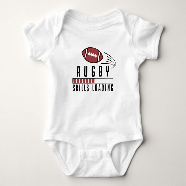 Body Para Bebé Rugby Infantil de Rugby Habilidades de Carga Cute  (Anverso)