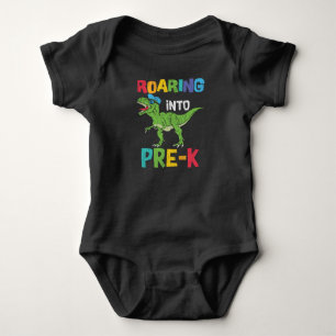 Body Para Bebé Rugiendo Pre-K De Vuelta Al Colegio T rex Dinosaur