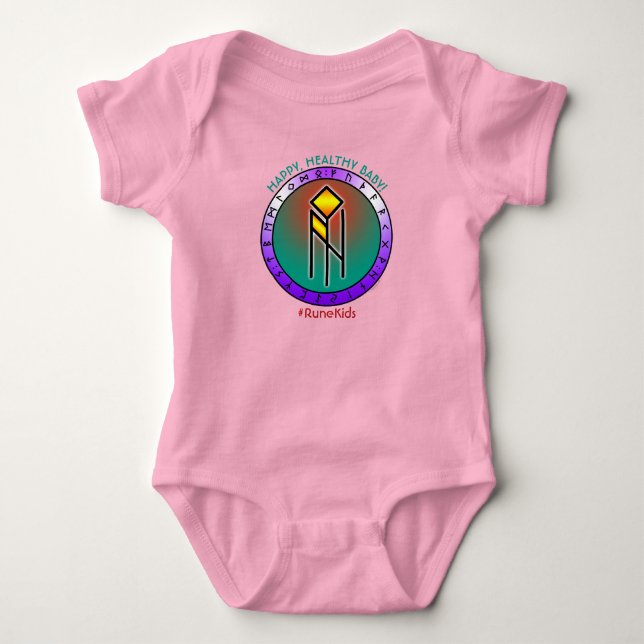 Body Para Bebé #RuneKids Bebé Feliz y Saludable (Anverso)