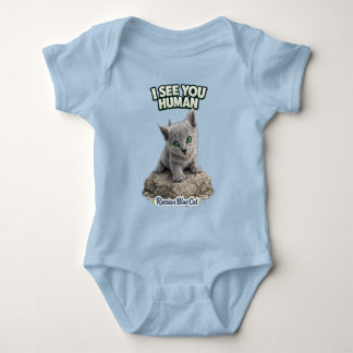 Body Para Bebé Russian blue funny kitten "I see you"