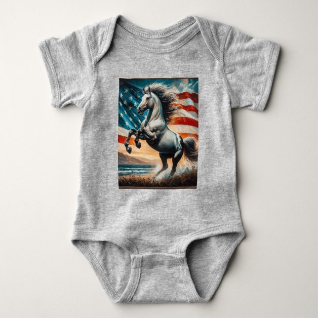 Body Para Bebé Rústico, semental blanco USA  (Anverso)