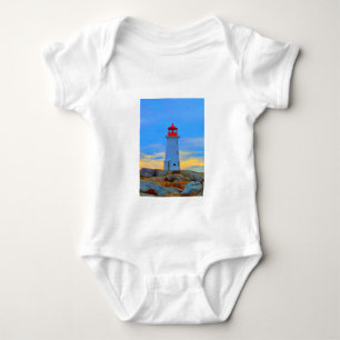 Body Para Bebé Ruta del faro de la camiseta de la ensenada de Peg
