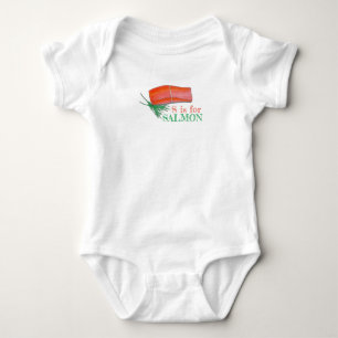 Body Para Bebé S es para SALMON Alaskan Fish Letter ABCs