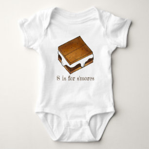 Body Para Bebé S es para S'mores Campfire Smores Letra S Alphabet