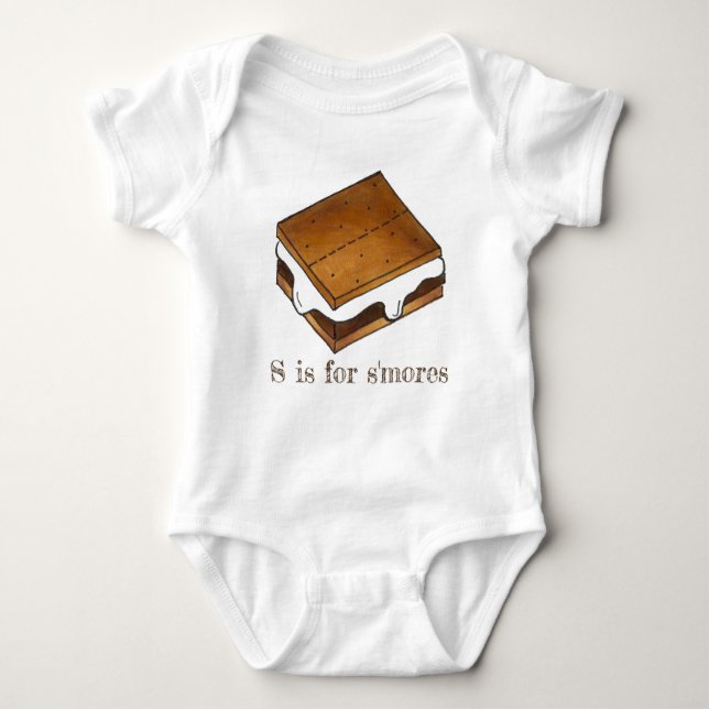 Body Para Bebé S es para S'mores Campfire Smores Letra S Alphabet (Anverso)