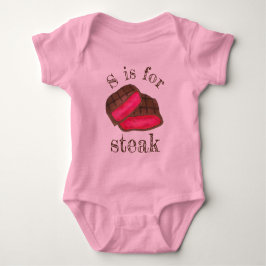 Body Para Bebé S es para STEAK Rare Meat Foodie Alphabet ABCs