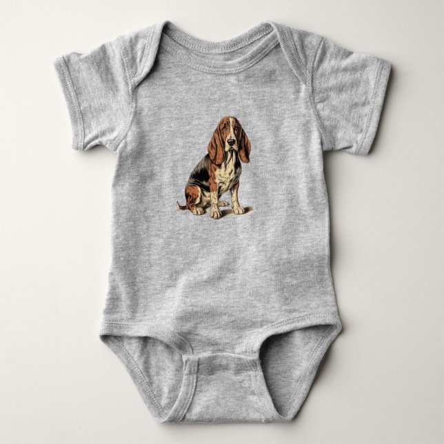 Body Para Bebé Sabueso Basset (Anverso)