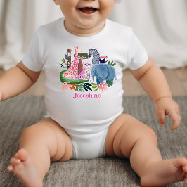 Body Para Bebé Safari jungle animals girl birthday