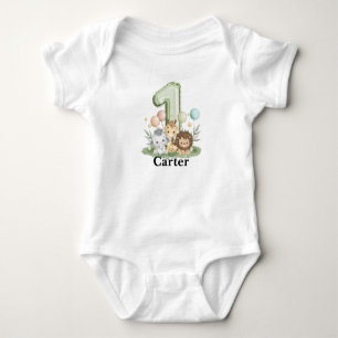 Body Para Bebé Safari primer traje de cumpleaños, ropa para bebé 