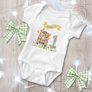Body Para Bebé Safari Wild One Acuarela 1er Cumpleaños