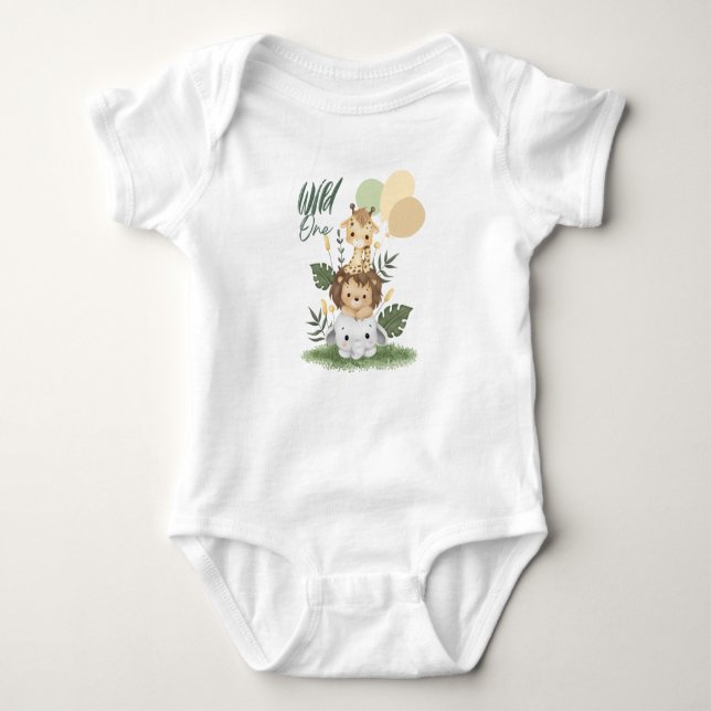 Body Para Bebé Safari Wild One Baby Bodysuit! (Anverso)