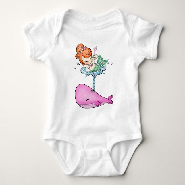 Body Para Bebé Sailin' con una camiseta de ballena (Anverso)