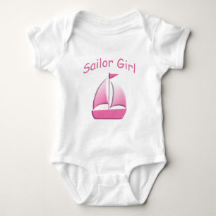 Body Para Bebé Sailor Chica Pink Sailboat Bodysuit