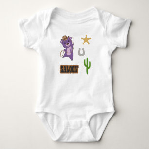 Body Para Bebé Salón del Oso Lindo Púrpura Vaquero Occidental