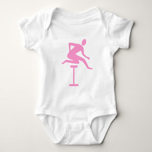 Body Para Bebé Saltando vallas - Rosa (Anverso)
