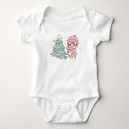 Body Para Bebé Salto de bebé y oso de peluche kawaii de Navidad