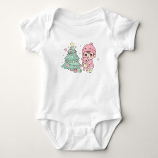 Body Para Bebé Salto de bebé y oso de peluche kawaii de Navidad