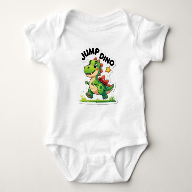 Body Para Bebé Salto Dino - Jugativo Pegatina Personalizado Camis (Anverso)