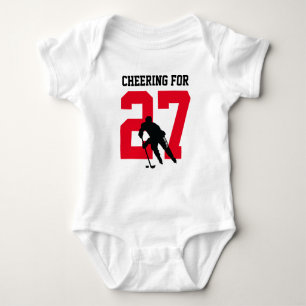 Body Para Bebé Saludo Al Jugador De Hockey Personalizado Número R