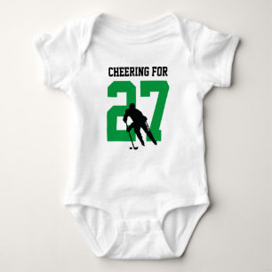 Body Para Bebé Saludo Al Jugador De Hockey Personalizado Número V