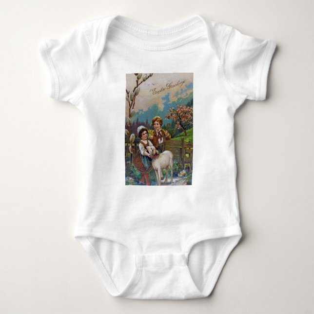 Body Para Bebé Saludos de Pascua 1908 (Anverso)