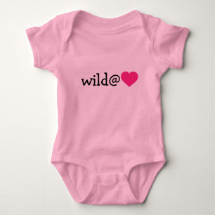 Body Para Bebé Salvaje de Corazón - Corazón Rosa Caliente